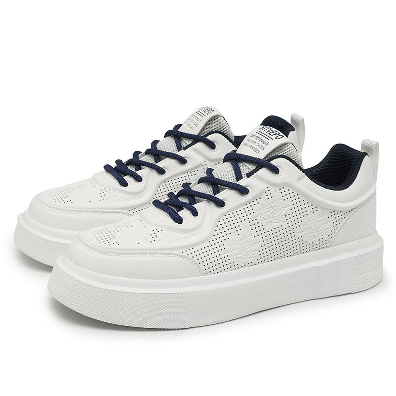 Men's Summer Breathable Anti Slip Sports Casual Board Shoes Men Teenagers Summer Trendy Flat Bottom Fashion Sports White Shoes