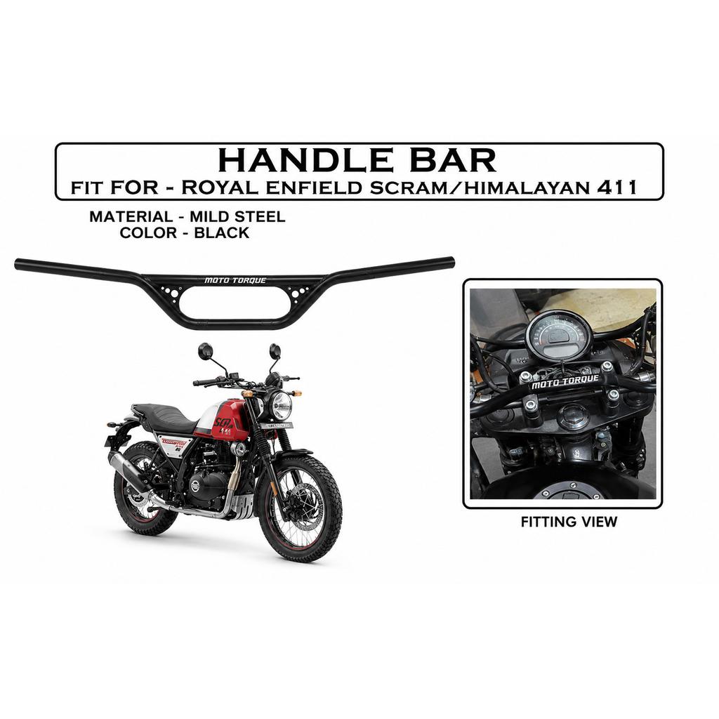Black Handle Bar Fit For "Royal Enfield Scram & Himalayan 411 BS6 Model"