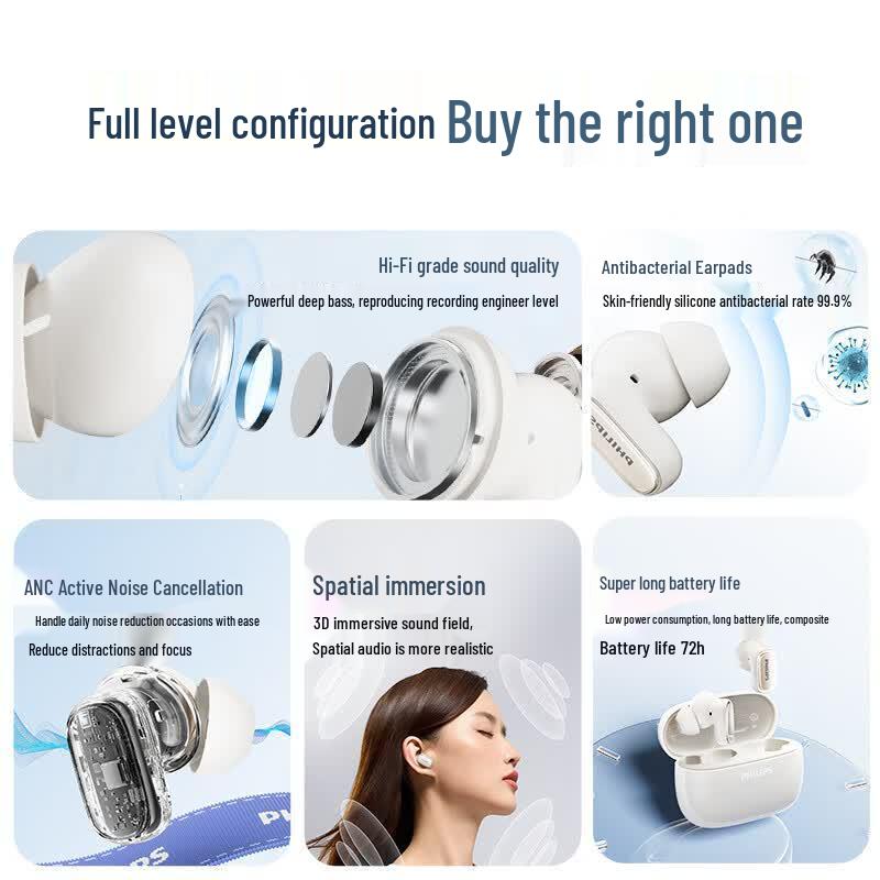 Philips TAT2569 True Wireless Bluetooth Earbuds