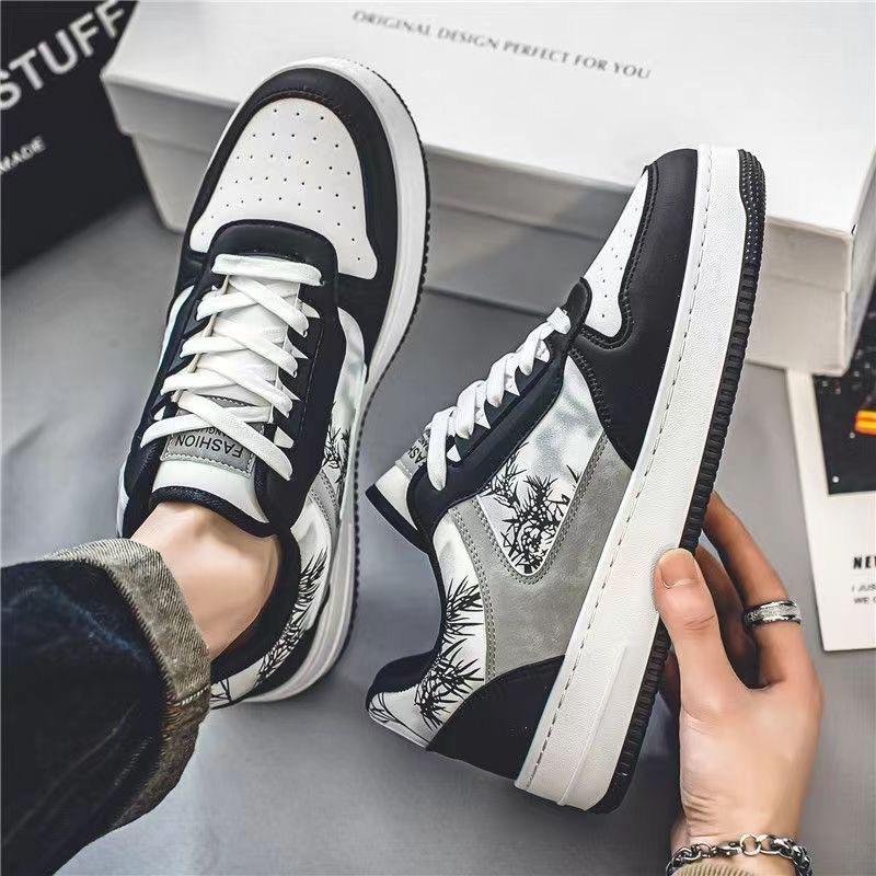 Luxury 2024 Men's New Ink Painting Casual Board Shoes Korean Edition Fashion Trend Versatile Student Sports Shoes sneakers men