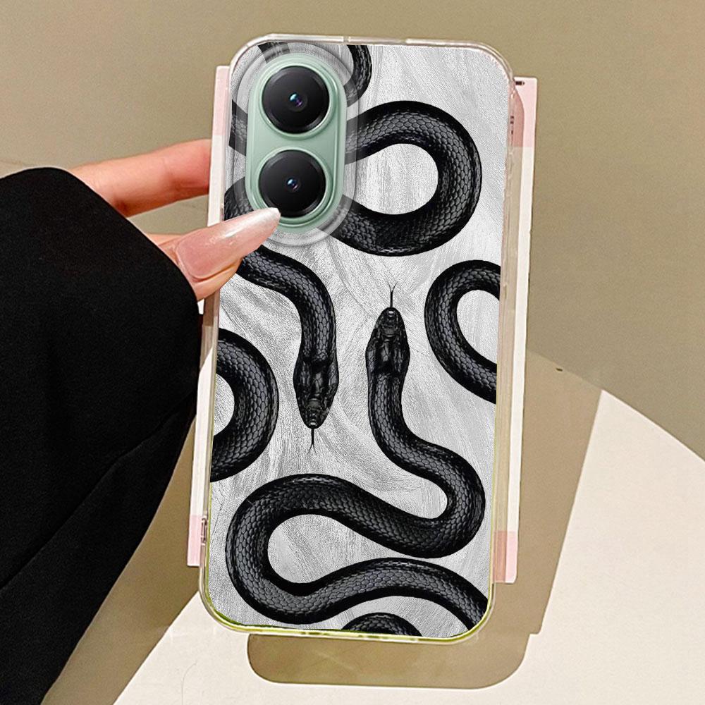 

Gold Snake Print Feather Texture Phone Case for Xiaomi Poco X5 X7 M6 Pro X6 X3 Pro NFC C75 C71 C65 C61 M5S Shell Back TPU Cover Redmi A3 or A3X білий