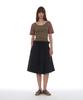 Partimento Woman Foldover Waist Midi Skirt_Navy