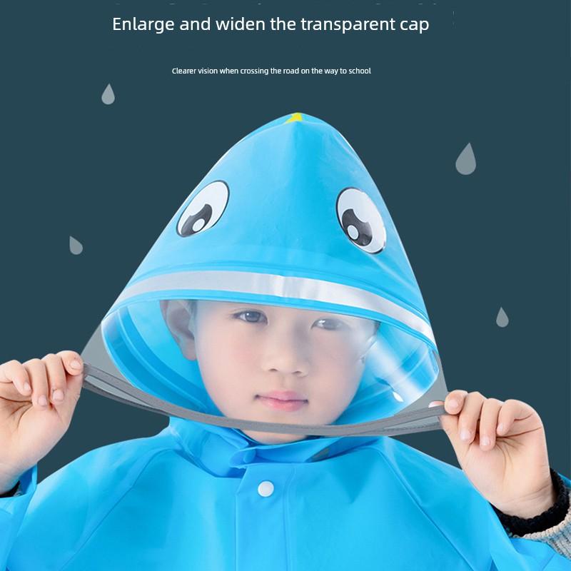 Cartoon Kids Primary School Student Schoolbag Raincoat Poncho Single Cartoon Big BRIM Anti-Blue Pink Raincoat Raincoat