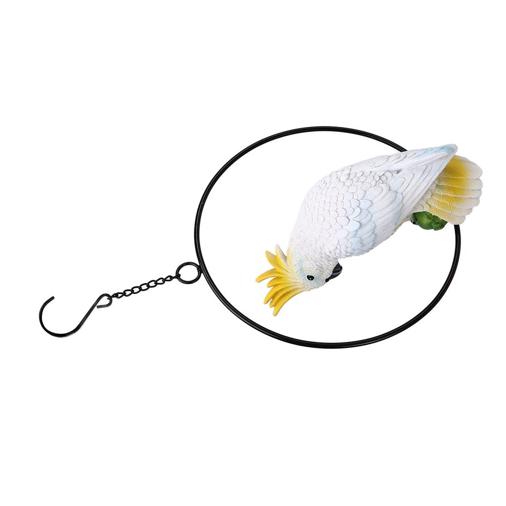 Iron Ring Parrots Decor Bright Texture Waterproof Iron Ring Parrots Resin Pendant Crafts