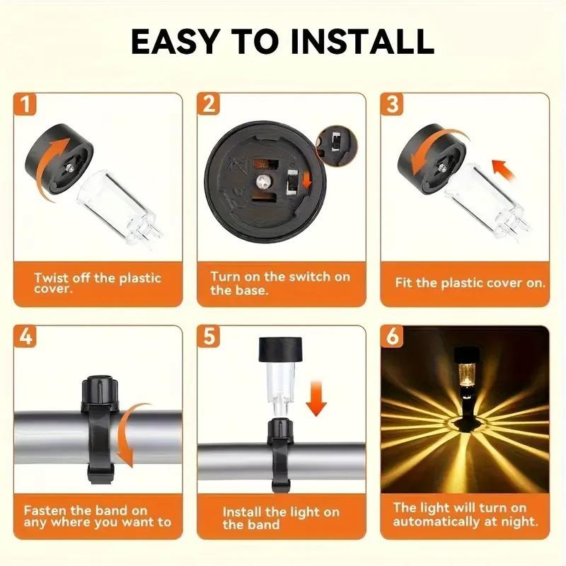 6/12PC Waterproof Solar Hanging LED Pool Light Cylinder Shape Warm White Lamp for Outdoor Garden Above Ground Pool  Lighting Use