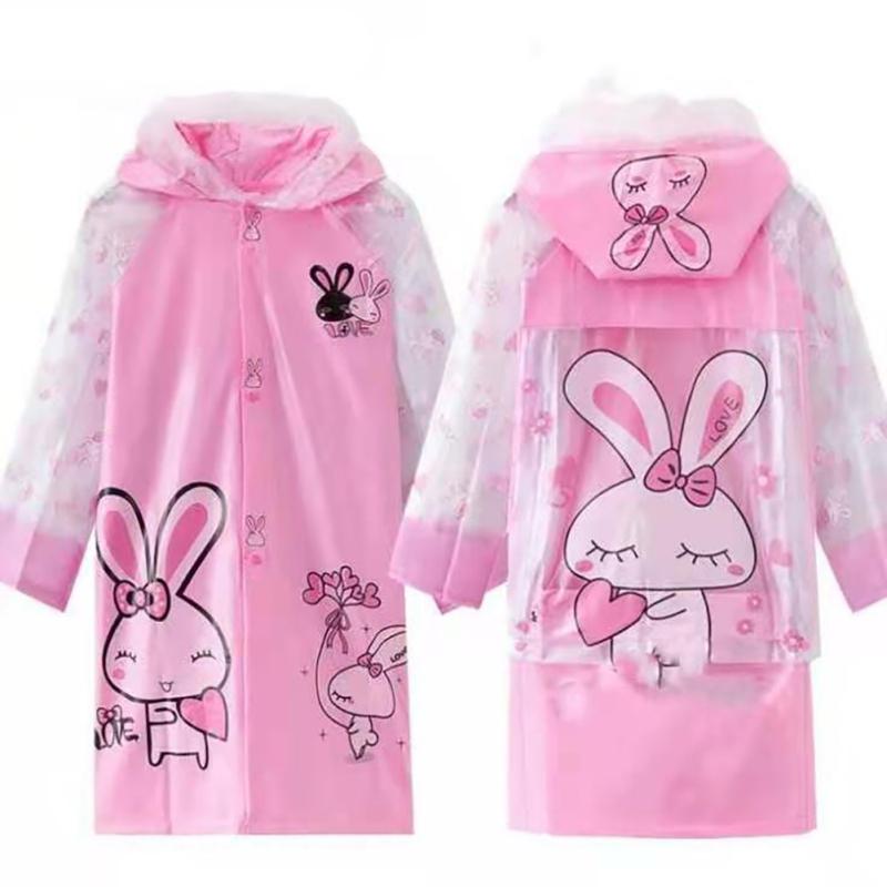 Kinder Einteiler Regenmantel Cartoon Druck Grundschüler Poncho Für Jungen Mädchen