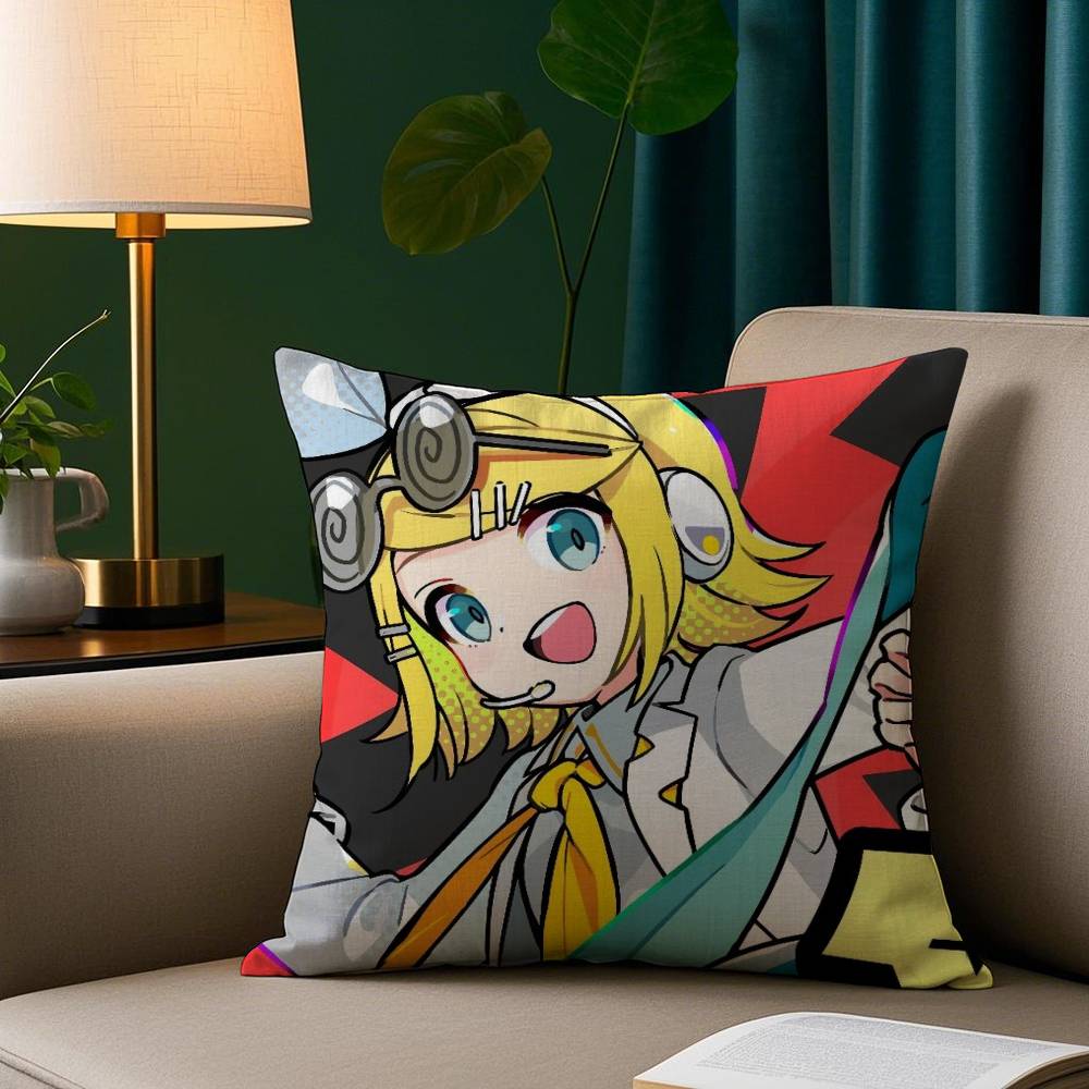 

Аниме K-Kagamine Rin Милая наволочка Плюшевая ткань Мягкая наволочка Двусторонняя печать Чехол для подушки-дивана Декоративная подушка 12x12Inch