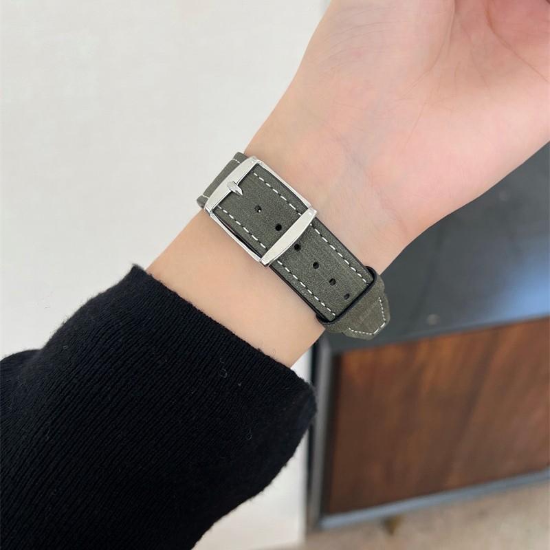 The Square Buckle Tree Pattern Leather Strap Is Suitable For Applewatch S 10Th Generation Apple Watch Strap Iwatch98765Th Generation Se