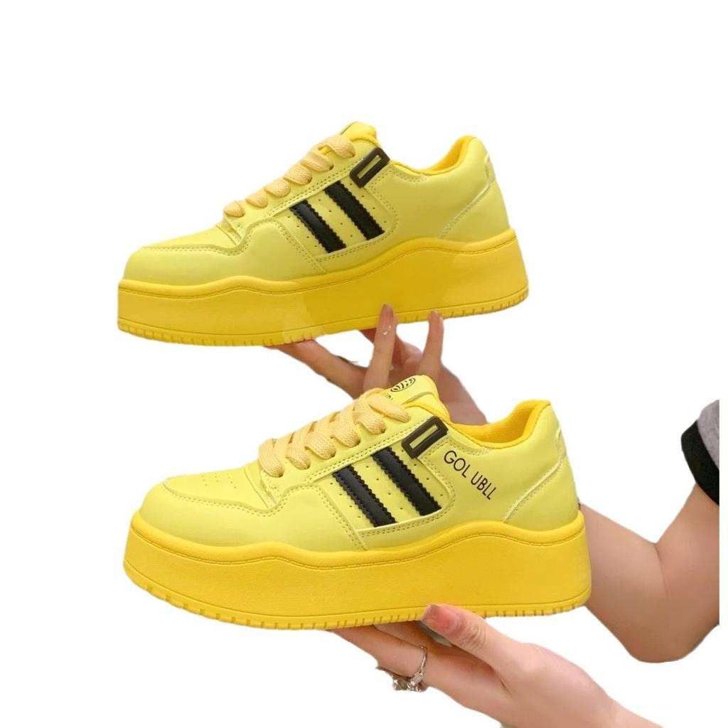 Thick Baseplate Shoes Women's 2025 New Autumn Sports Internet Celebrity Casual Shoes Increase Popular Versatile Wear-resistant Muffin Bottom