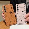 Airplane Route Case For Samsung Galaxy S24 S26 S23 S22 S25 Ultra Edge S21 FE A16 A26 A36 A56 A15 A35 A17 A37 A57 A54 A55 5G Capa