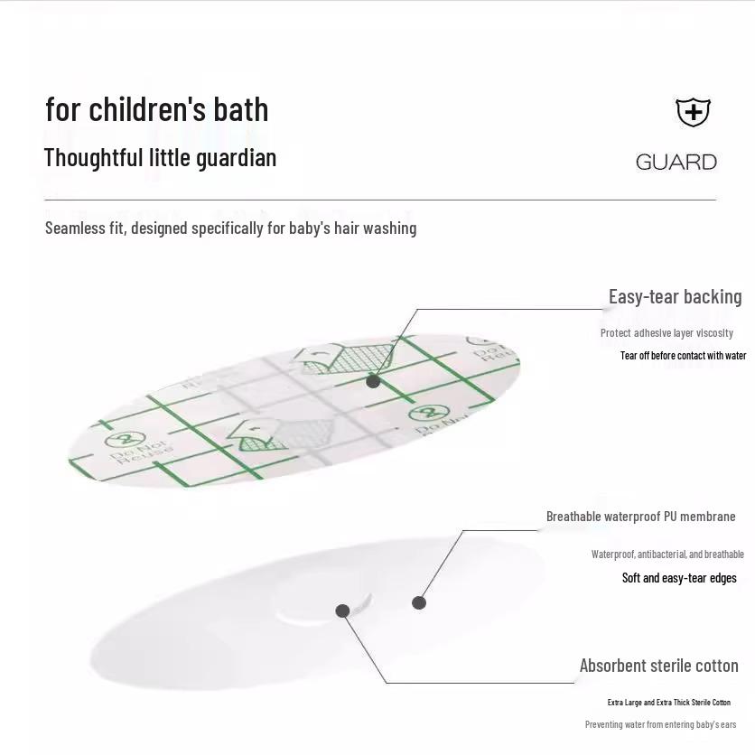 Waterproof Ear Protection Stickers for All Ages - Baby, Children, and Adults (Swimming, Shampooing, Navel)