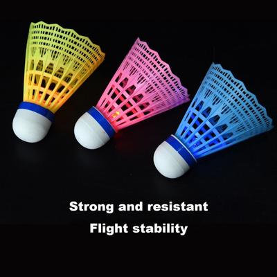 Yousheng 3/4 /8 Pcs LED Badminton Shuttlecocks Long-lasting Night Visible Nylon Glowing Shuttlecocks Windproof Lighting Badminton for Night Play