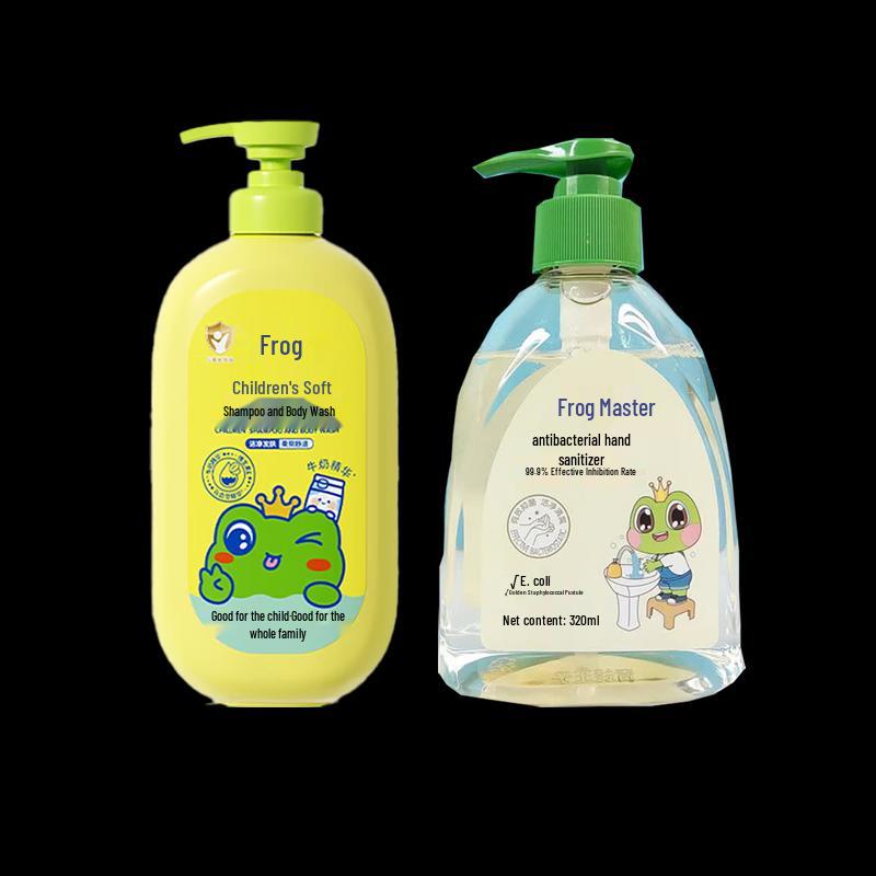 Frog Prince Kids Milk Shampoo & Shower Gel Set with Hand Sanitizer