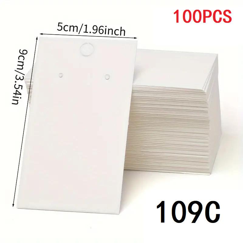 100 Sheets, Kraft Paper, Earring Display Card, Hanging Type, Label Clip, Suitable for Small Businesses, Earring Labels, Jewelry Decoration Cards