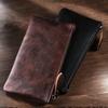 Ultra Thin Wallet Men's and Women's 6-inch Mobile Phone Bag Zipper Long Design Large Capacity Fashionable and Casual Top Layer Cowhide Clutch Bag
