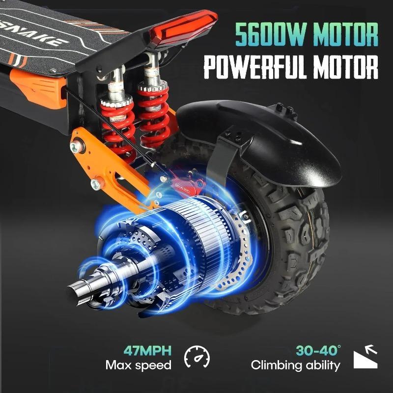 Z36 eKoloběžky 5600W Dva Motory 60V28AH Se Směrovými Světly Elektrická Koloběžka Hydraulická Brzda 11'' Bezdušové Terénní Pneumatiky eKoloběžka