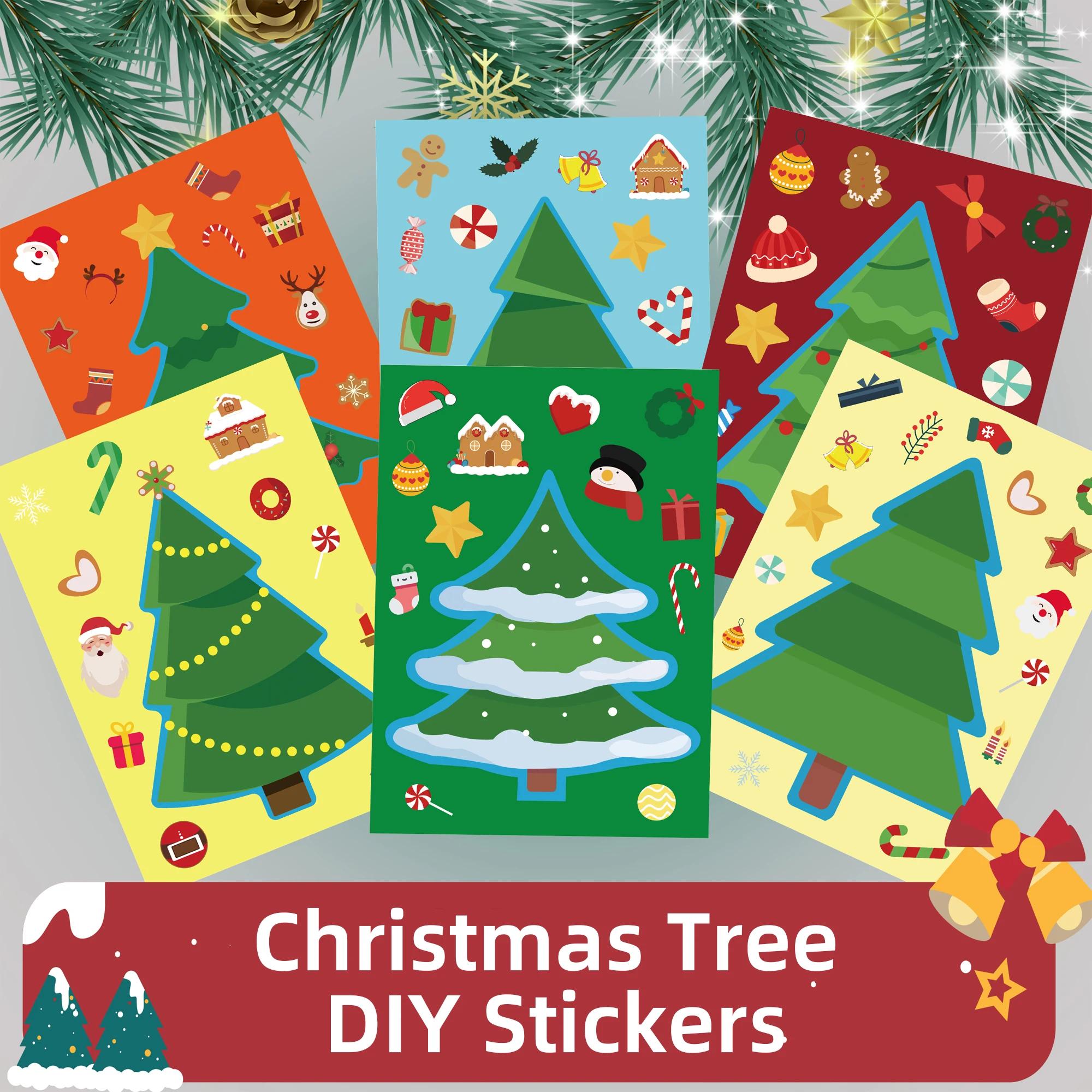 

24 шт. Рождественская головоломка, наклейки для обмена лицами, креативные рождественские поделки своими руками для детей, подарки для студентов, награды, принадлежности