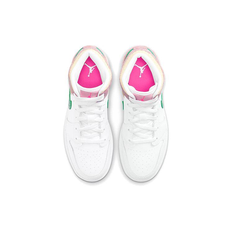 Air Jordan 1 Mid SE GS Lody Buty dla Dzieci Biały Arctic-Punch Pale-Vanilla DD1666-100