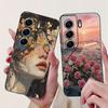 For Tecno Camon 40 Pro 4G Case CM6 Cute Cat Fashion Flowers Cool Painted Back Cover For Techno Camon 40 Pro 4G Phone Case Funda