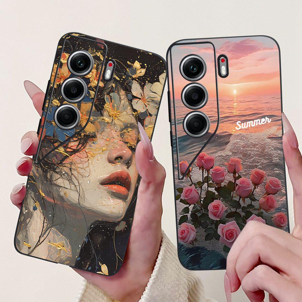 For Tecno Camon 40 Pro 4G Case CM6 Cute Cat Fashion Flowers Cool Painted Back Cover For Techno Camon 40 Pro 4G Phone Case Funda