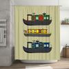 Vintage Canal Boat Shower Curtain Nautical Bathroom Decor Waterproof Liner Set Artistic River Scene Home Decor