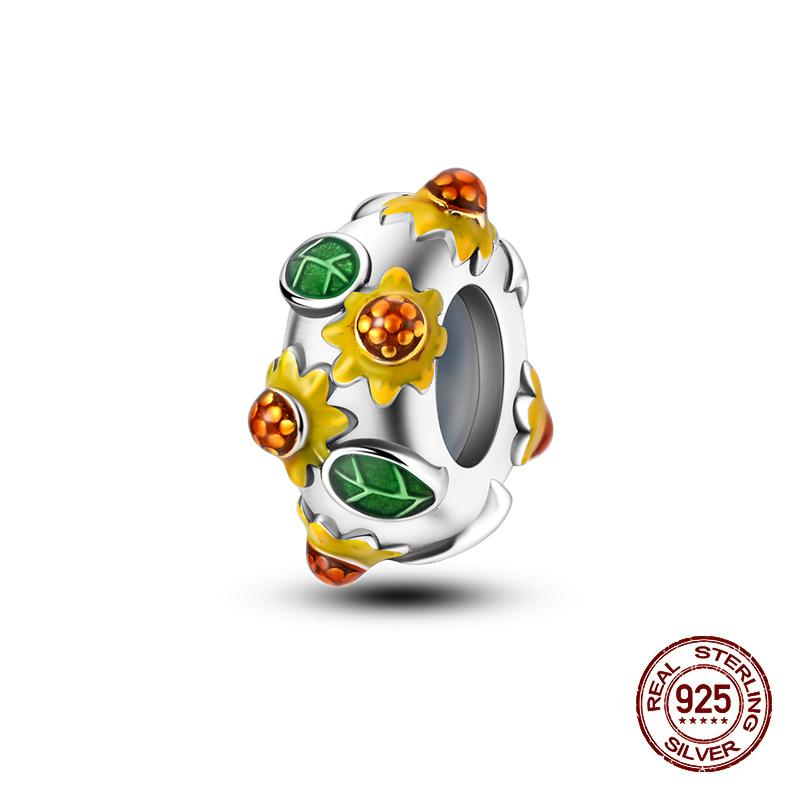 Autumn New Copper Brown Maple Leaf Pumpkin Bee Charms Bead Fit 3Mmoriginal Bracelets Diy Jewelry Warm Gift