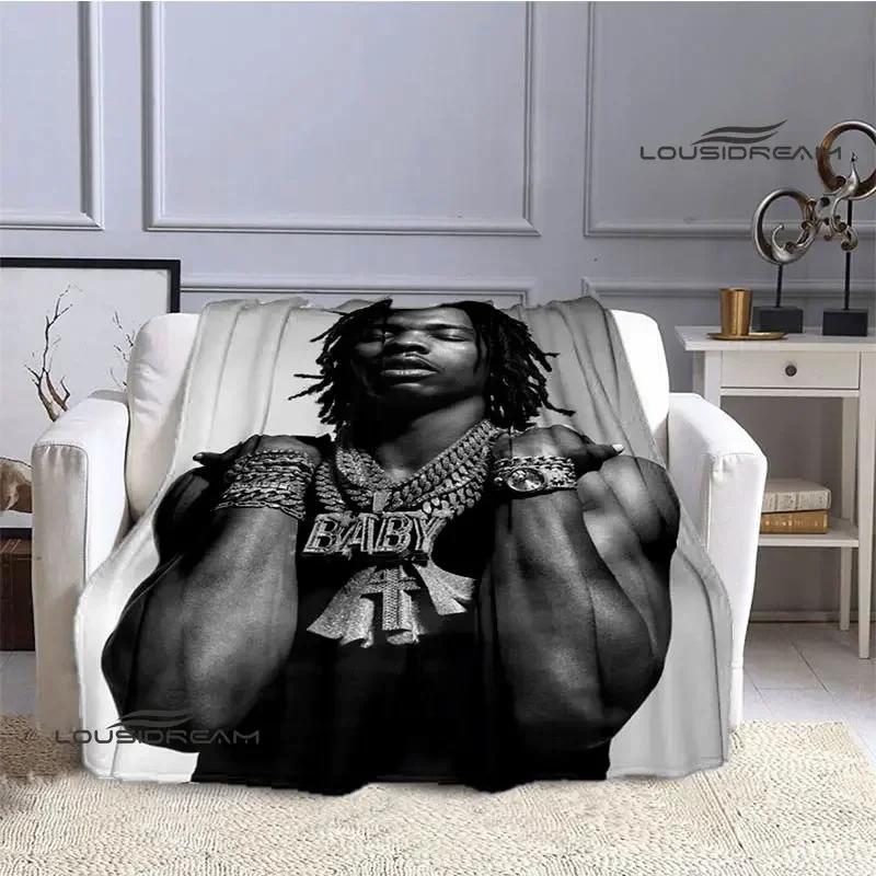 Hip -hop Singer Lil Baby Printing Blanket Picnic Blanket Warm Flannel Blankets Bed Linings Blankets for Beds Birthday Gift