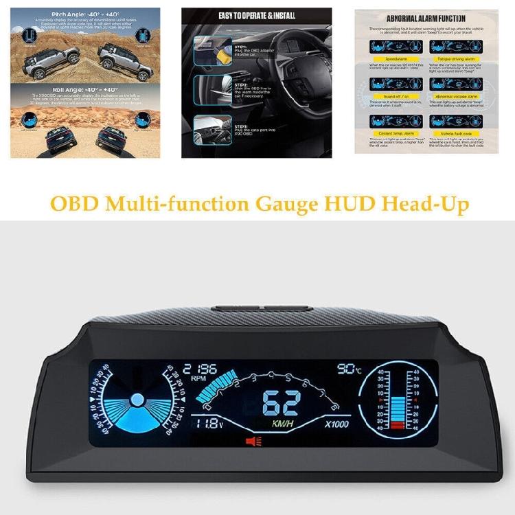Indicator Multifuncțional OBD Auto Vitezometru Digital Universal Afișaj Head-Up Pantă