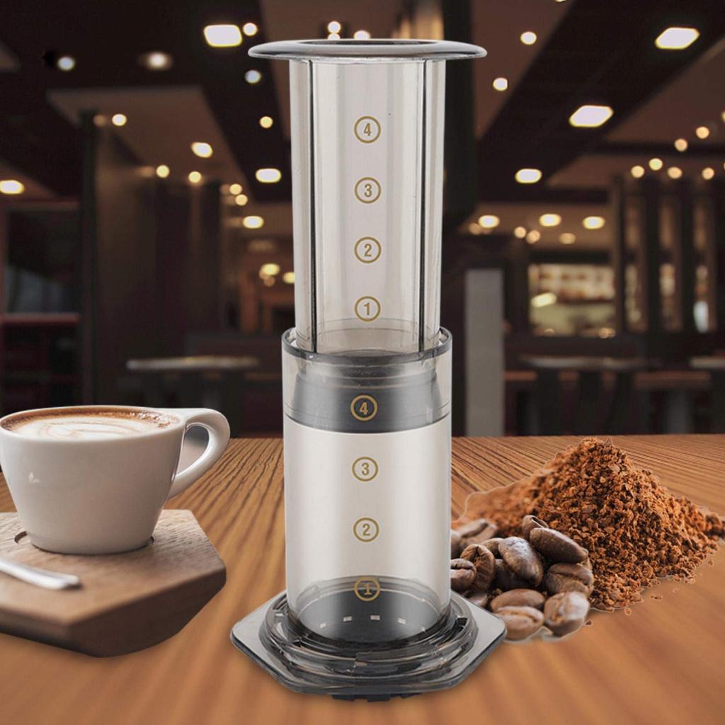 Asixxsix Aeropress Kaffee- und Espresso-Espresso-Kaffeemaschinen-Set, Mini-Mühle mit Filterpapier zur schnellen Zubereitung köstlicher Kaffees, Maschine