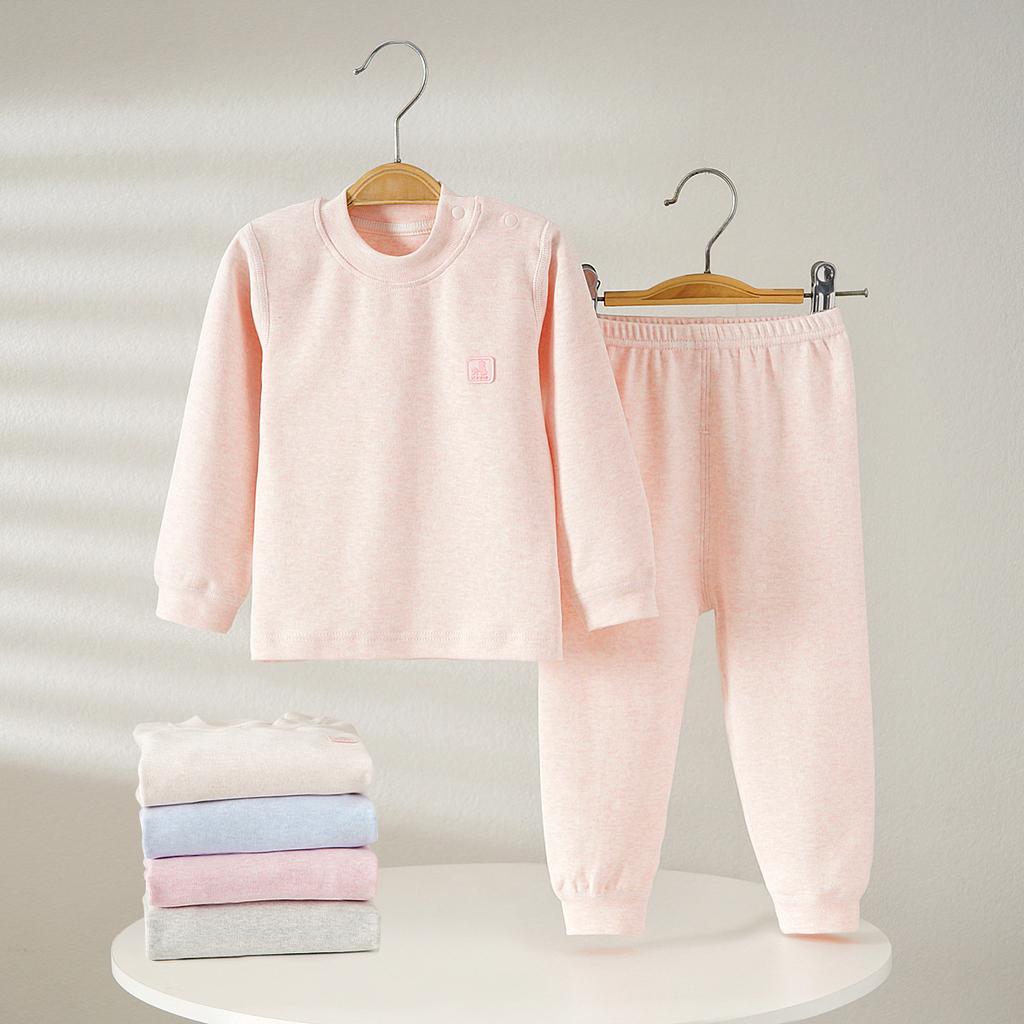 Children's Thermal Underwear Set: Cozy Fleece for Fall/Winter, Sizes 66-175, Pure Cotton, Unisex.