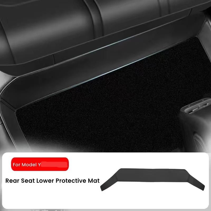 

For Tesla Model Y Model 3 Highland Rear Seat Lower Protective Mat Leather Full Surround Seat Anti-Dirty Kick Pad Car Accessories