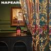 1 Stück NAPEARL Luxuriöser Floral Bestickter Tüllvorhang Nordischer Stil Fensterabdeckung für Schlafzimmer Wohnzimmer Heimdekoration