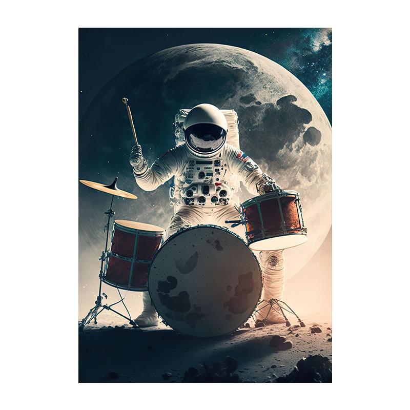 Abstrakte Trommel Poster Al Digitale Malerei Moderne Wand Kunst Leinwand Drucken Astronaut Musik Bild Für Wohnzimmer Home Decor Cuadros