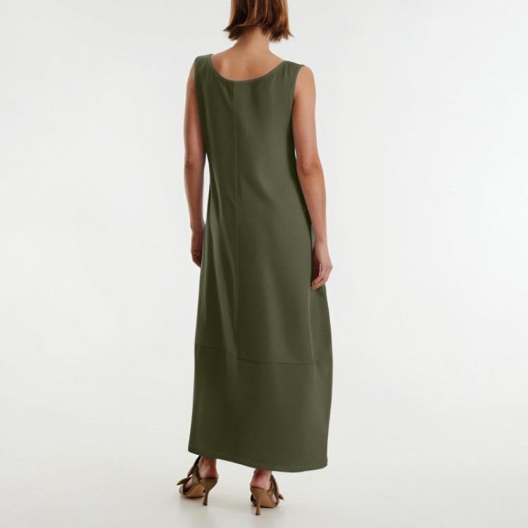 Summer Women's Casual Loose Sleeveless Round Neck Sundress Long Beach Dress
