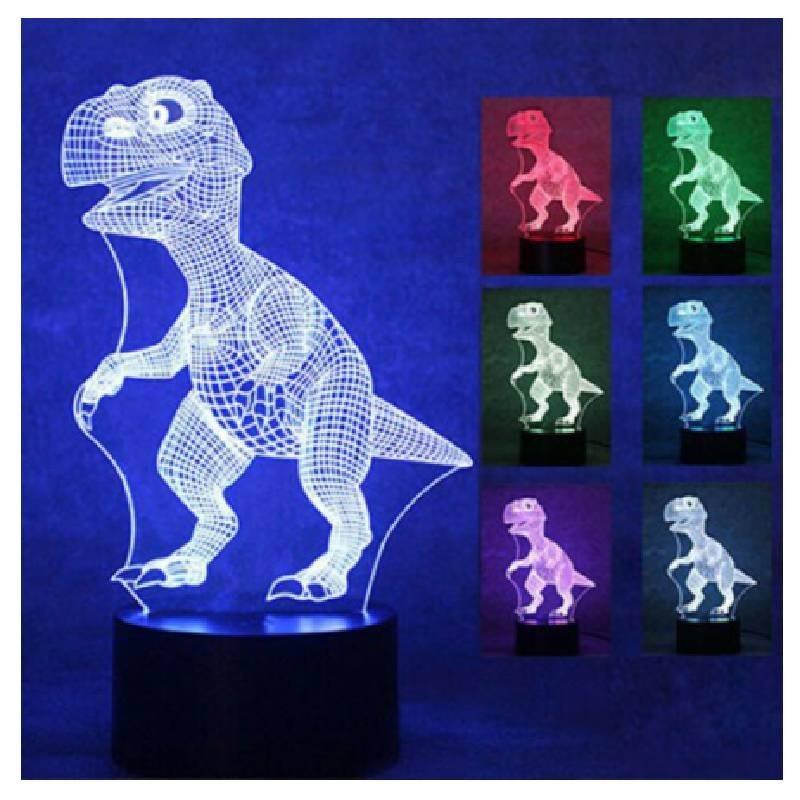 Led 3d Night Light Color Changing Touch Switch Dinosaur Shape Lamp Gift Kids