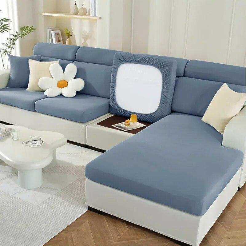 Solid Spandex Sofa Sectional Covers Elastic Breathable Sofa Cushion Cover for Living Room Chaise Longue Sofa Slipcover Home Pets