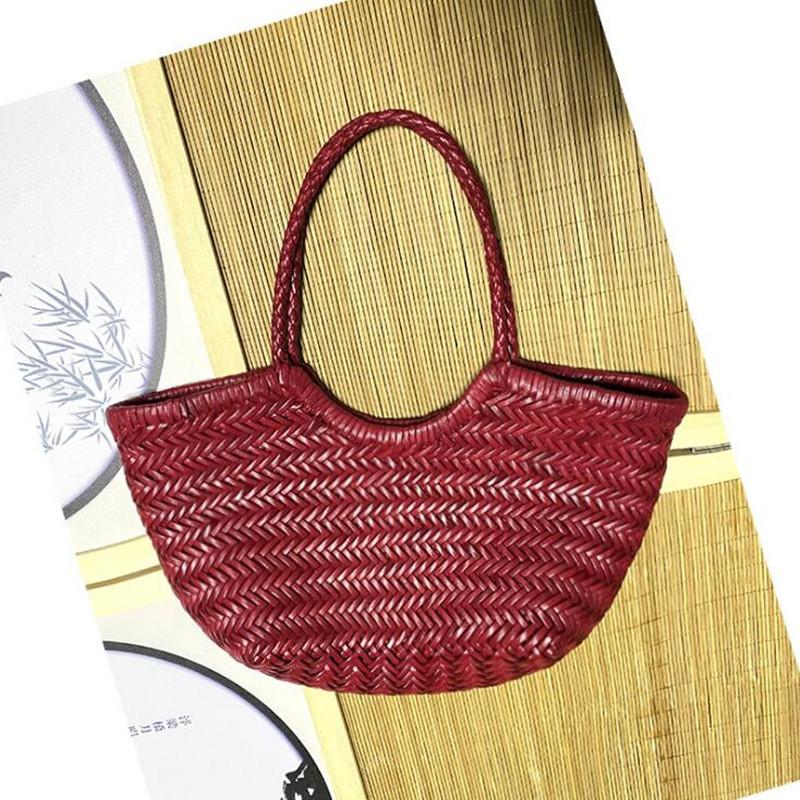 Elegant  Leather Mesh Bag for Women  Large Shoulder Handbag for Women