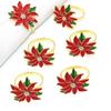Holiday Table Decor Rose Napkin Rings Polished Interior Non-snag Interior Elegant Table Decor For Dining Tableware