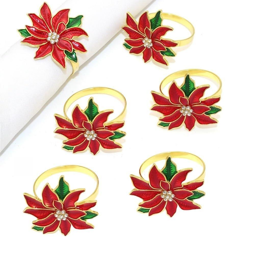 Праздничный декор стола Кольца для салфеток в виде роз Полированный интерьер Нецепляющийся интерьер Элегантный декор стола Для столовой посуды China Mainland