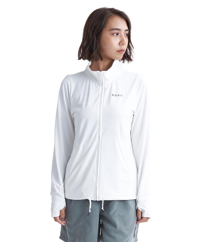 ROXY Aurora Stand Zip-Up Rash Guard Wht