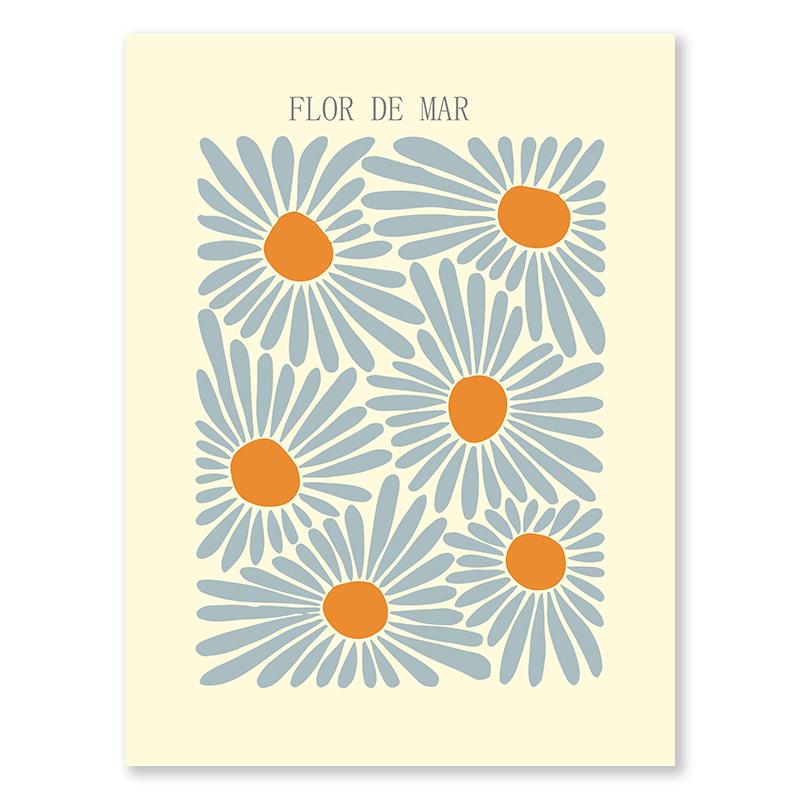 Blue Matisse Print Poster Flower Market Canvas Painting Boho Simple Modern Daisy Wall Art Gallery Living Room Decoration