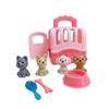 Realistic Pet Raise Set for Kids Pet Grooming Toy Mood Appease Child Dog Raise Toy with Carriers Educational Dollhouse