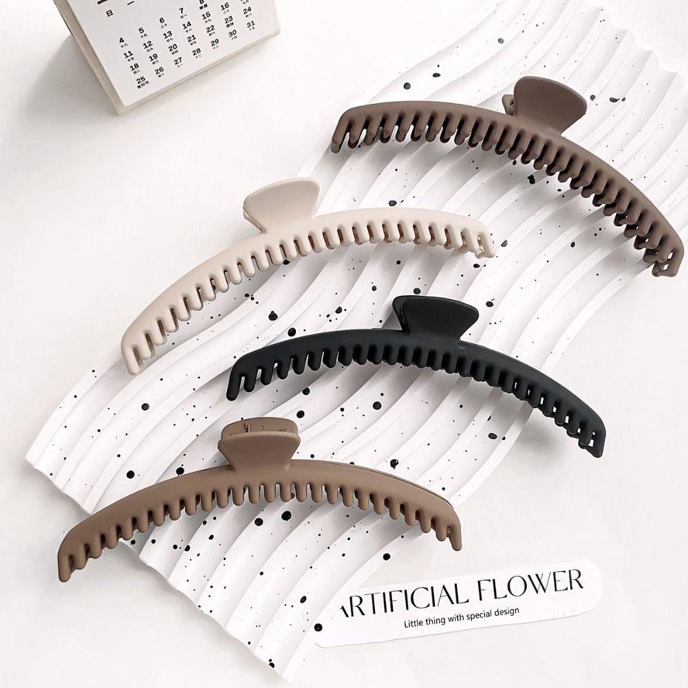 Solid Color Matte Claw Clip Acrylic Geometric hair claw Fashion Thin Shark Clip  Bath