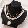 Elegant Baroque Pearl Multi-layer Clavicle Necklace – Women's Fashionable Snake Bone Chain