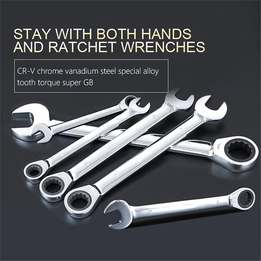 Ratchet Combination Metric Wrench Set Hand Tools Torque Gear Socket Nut Tools Key Set,Auto Repair Kit