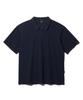 WANGGWAN Pigment Crystal Washed Oversized Pique Short Sleeve Polo Shirt (Navy)