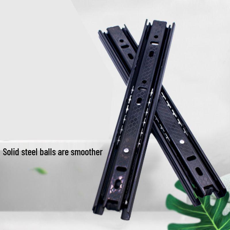 35in Wide X 12in Thick Black Cold-Rolled Steel Coffee Table with Drawer Slides and Three-Section Rail