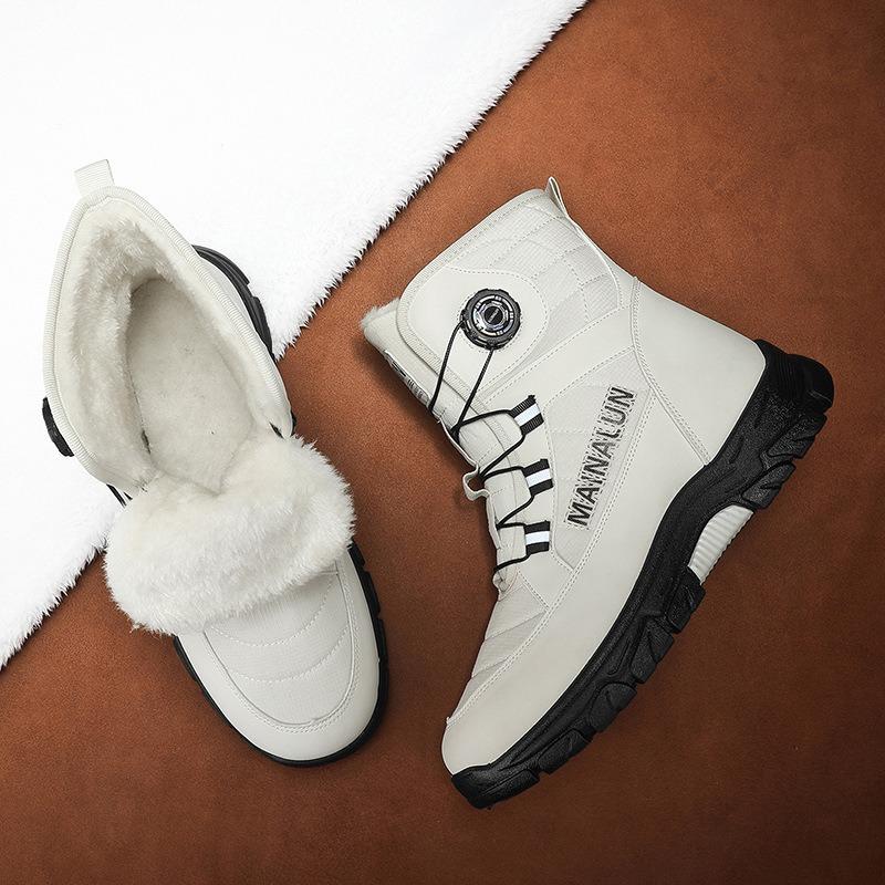 Plus Size Men's High-top Winter Warm Plus Velvet Snow Boots Casual Sports Shoes Boots