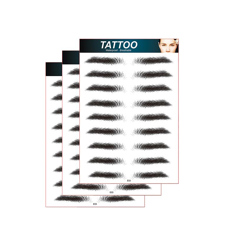 10 Pairs Eyebrow Tattoo For Men Realistic Fake Eyebrows Popular Transfer Sticker