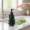 Christmas Tree Soap Dispenser Resin Dispenser, Refillable Liquid Hand Shampoo Lotion Pump Bottle Container, Empty for Bathroom Kitchen Countertop